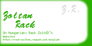 zoltan rack business card